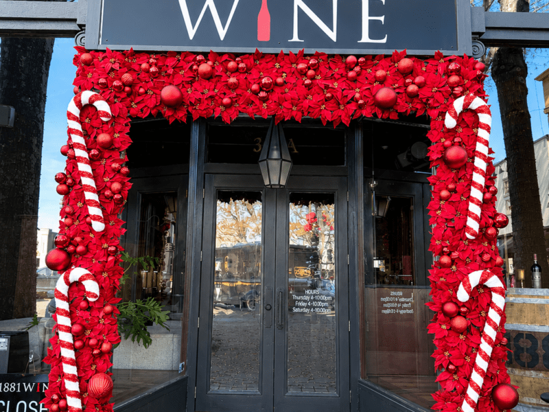 1881 Wine Christmas Storefront Display