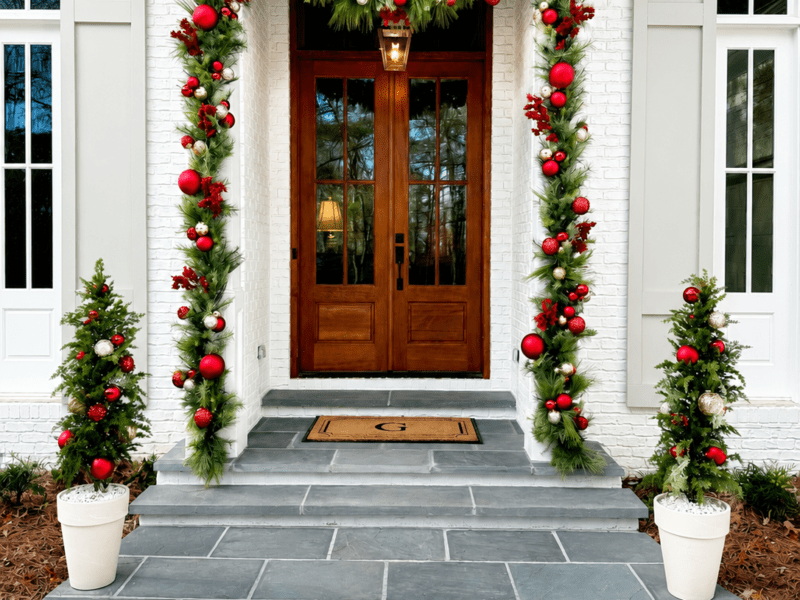 A timeless holiday entrance